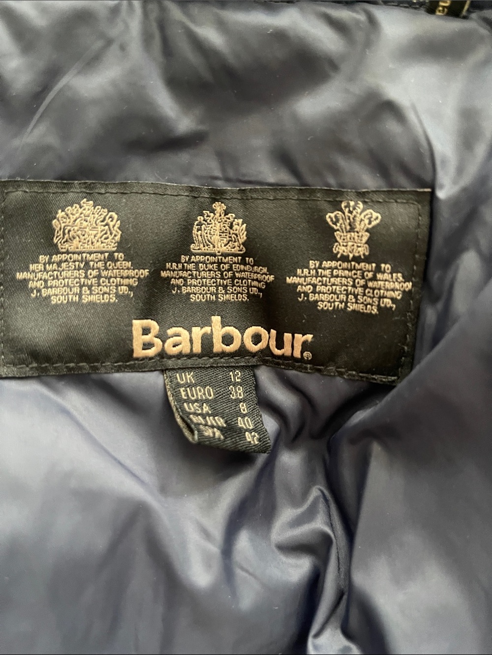 Barbour Quilted Hooded Puffer Coat - Navy - Picture 7 of 7